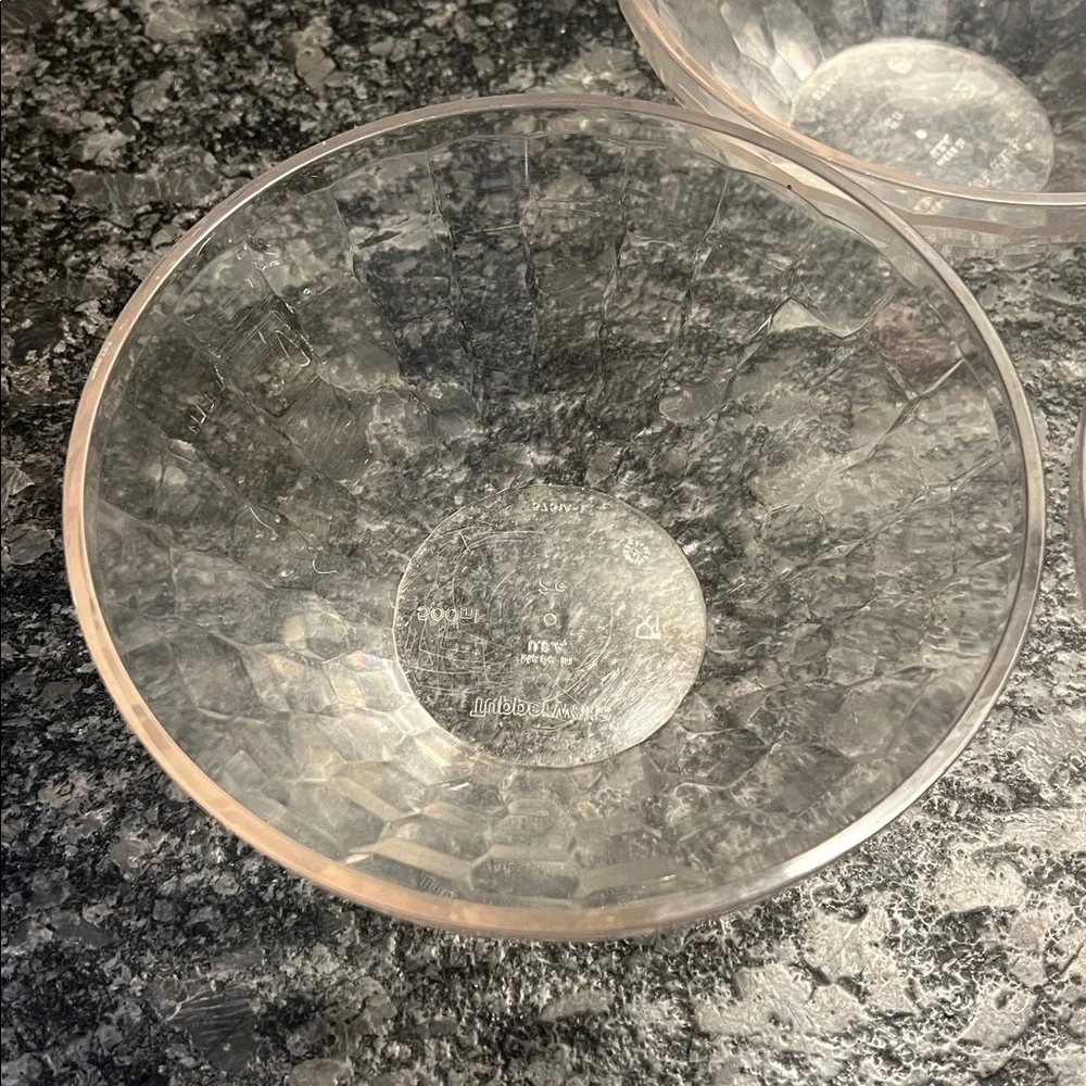 Vintage set of 3 Ice Prism clear bowls by Tupperware. Fair to good condition
